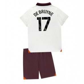 Lacne Dětský Futbalové dres Manchester City Kevin De Bruyne #17 2023-24 Krátky Rukáv - Preč (+ trenírky)